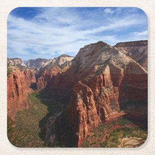Verenigde Staten, Utah, Zion National Park Vierkante Kartonnen Onderzetter