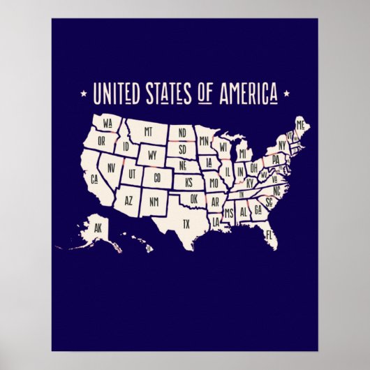 Verenigde Staten van Amerika Art Wall Poster (Voorkant)