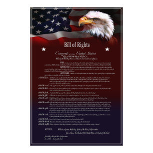 Verenigde Staten van Amerika BILL of Rights Foto Afdruk
