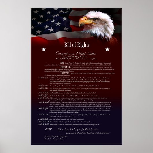 Verenigde Staten van Amerika BILL of Rights Poster (Voorkant)