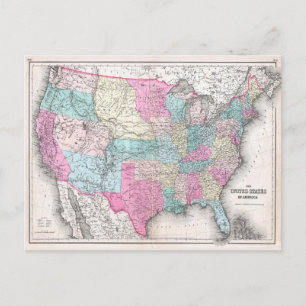  Verenigde Staten van Amerika Map (1857) Briefkaart