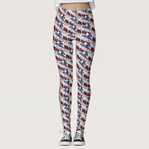 Verenigde Staten van Amerika met de rode witte en Leggings