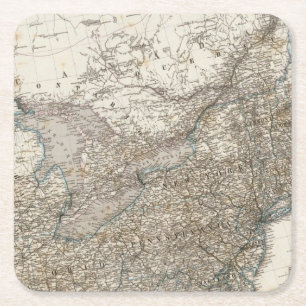 Verenigde Staten van Amerika Noordoost Vierkante Kartonnen Onderzetter