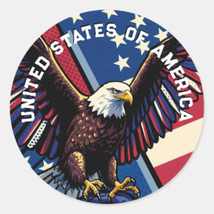 Verenigde Staten van Amerika Ronde Sticker