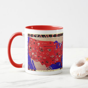  Verenigde Staten van Amerika Travel Bureau Kaart Mok