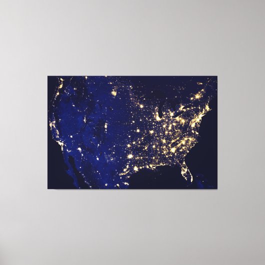 Verenigde Staten van Amerika vanuit de ruimte Canvas Afdruk (Voorkant)