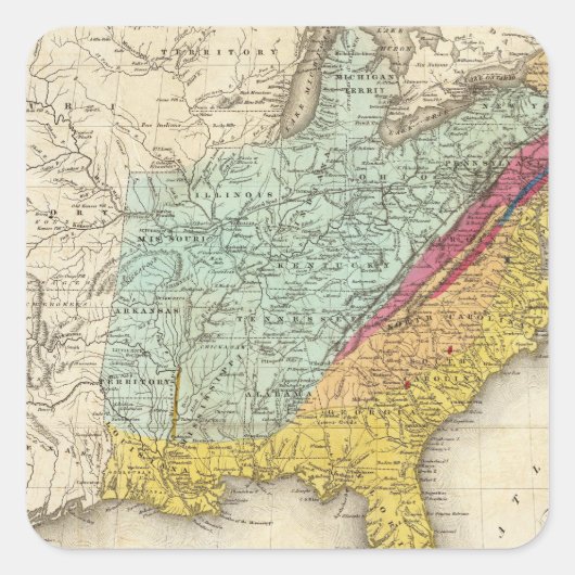 Verenigde Staten van Amerika Vierkante Sticker (Voorkant)