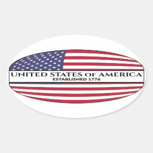 Verenigde Staten van Amerika Vlag 1776 Verenigde S Ovale Sticker