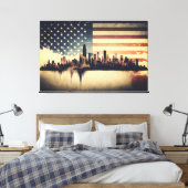 Verenigde Staten van Amerika Vlag Canvas Afbeeldin Afdruk (Insitu (Slaapkamer))