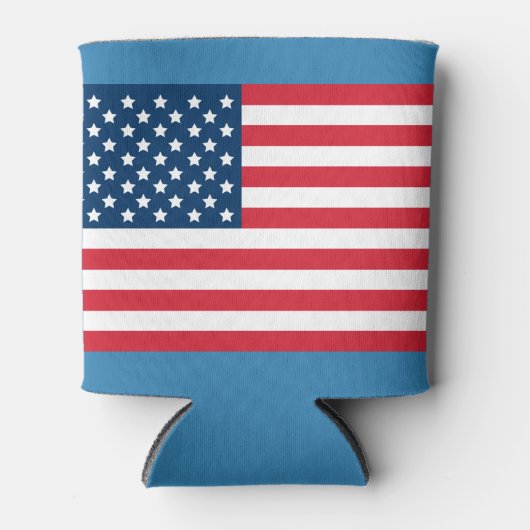 Verenigde Staten van Amerika - Vlag Rood Wit en Bl Blikjeskoeler (Voorkant)