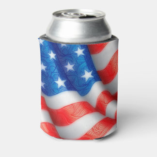 Verenigde Staten van Amerika Wavy Flag Zen Doodle Blikjeskoeler