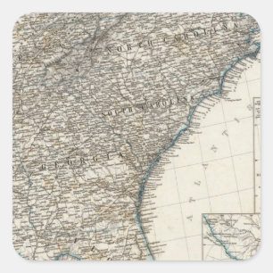 Verenigde Staten van Amerika Zuidelijke Staten Vierkante Sticker