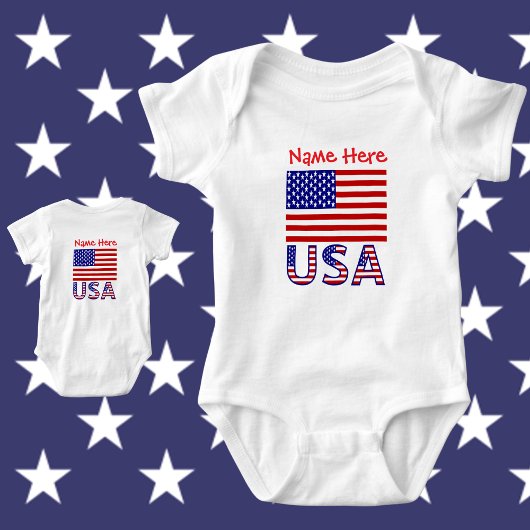 Verenigde Staten Verenigde Staten Red Personalized Romper