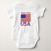 Verenigde Staten Verenigde Staten Red Personalized Romper (Achterkant)