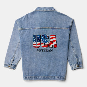 Verenigde Staten Veteraan Amerikaanse patriottisch Denim Jacket