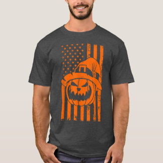 Verenigde Staten Vlag Halloween Pumpkin Patriotism T-shirt