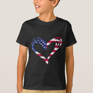 Verenigde Staten vlag Heart American Patriotic Arm T-shirt