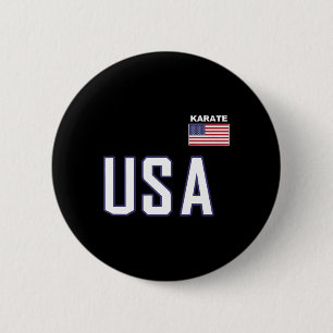 Verenigde Staten Vlag Karate Cool Team Equipment M Ronde Button 5,7 Cm