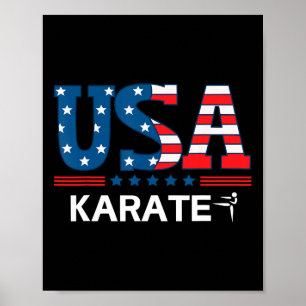 Verenigde Staten Vlag Karate Verenigde Staten Team Poster