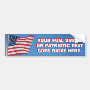 Verenigde Staten Vlag met uw aangepaste zin Bumpersticker