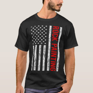 Verenigde Staten Vlag Rock Schilderij Rocks T-shirt