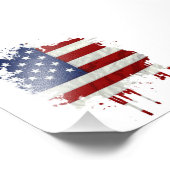 Verenigde Staten - Vlag Verf Splatter Foto Afdruk (Hoek)