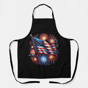 Verenigde Staten Vlag Vuurwerk Patriottisch Schort