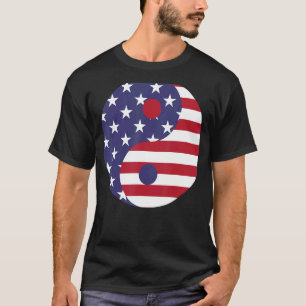 Verenigde Staten Vlag Ying en Yang T-shirt