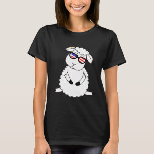 Verenigde Staten Vlag Zonnebril Schapen T-shirt