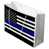 Verenigde Staten vlaggen het Thin Blue Line Theme Large Cadeauzakje (Voorkant Gekanteld)