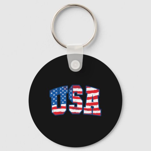 Verenigde Staten VS Vlag Patriottisch 4 juli Ameri Sleutelhanger (Voorkant)