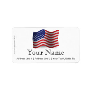 Verenigde Staten Waving Flag Etiket