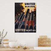 Verenigde Staten we zijn sterk verenigd en we zull Poster (Keuken)