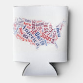 Verenigde Staten - Word Art Blikjeskoeler (Voorkant)