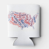 Verenigde Staten - Word Art Blikjeskoeler (Achterkant)