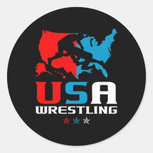 Verenigde Staten Wrestling Independence Day Americ Ronde Sticker