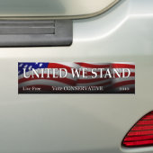 VERENIGDE WIJ STAAN BUMPERSTICKER (Op auto)