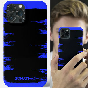 Verf Borstellijn Aangepaste naam Zwarte Blauwe Koe iPhone 12 Hoesje