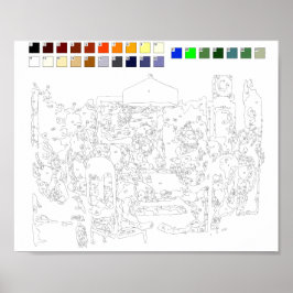 Verf door het Poster van Aantallen: Honden die het