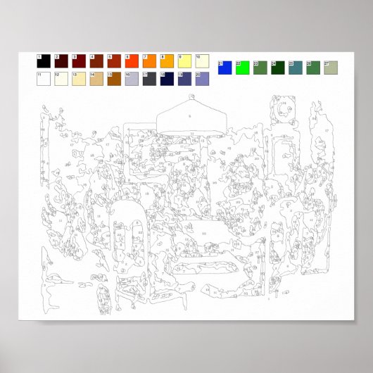 Verf door het Poster van Aantallen: Honden die het (Voorkant)