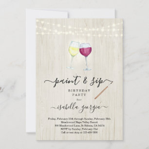 Verf & Drink Birthday, Bachelorette, Bruidsfeest Kaart