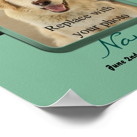 Verf Drukken op mijn hart - Mint Green Poster (Hoek)