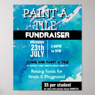 Verf een tegel fundraiser PTA PTO Poster