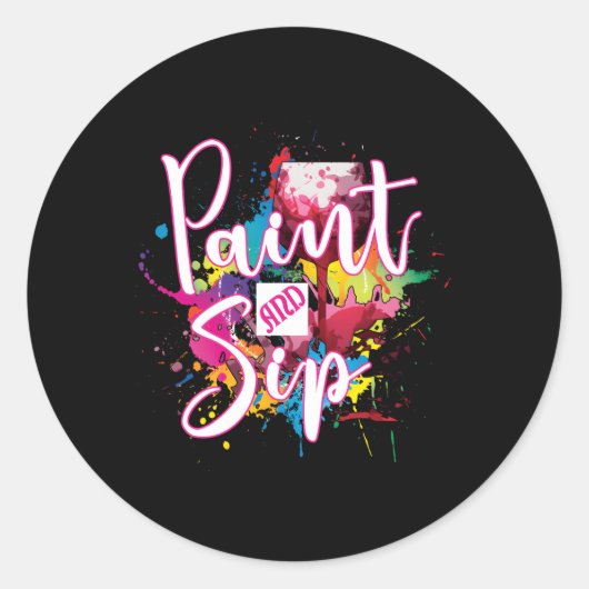 Verf en nip Py Night Wine Canvas Nieuwigheid Ronde Sticker (Voorkant)