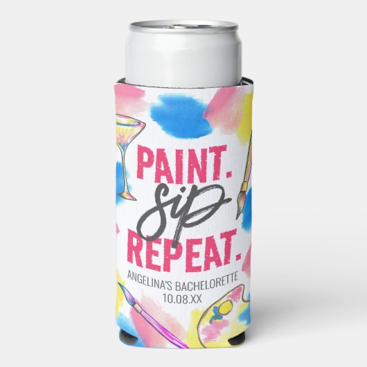 Verf en Sip Bachelorette Party Slim (Seltzer Voorkant)