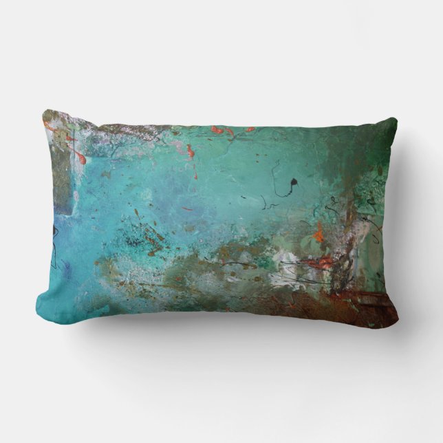 Verf het Blauwe Lumbar Pillow Kussen (Voorkant)