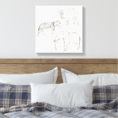 Verf het Elephant Zebra Camel Wrapped Canvas Afdruk (Insitu (Slaapkamer))