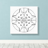 Verf het Kat Kaleidoscope op het Verplette Canvas (Insitu (Houten vloer))