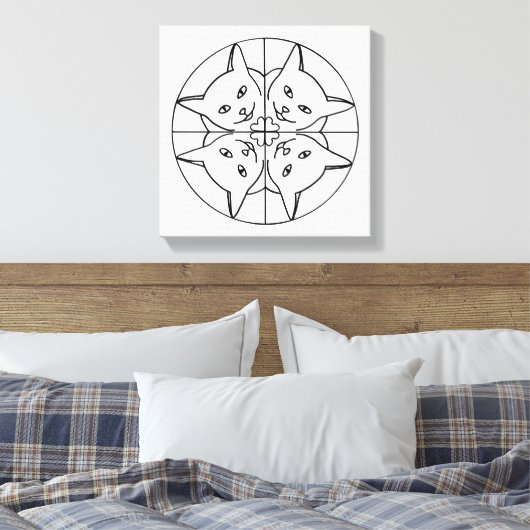 Verf het Kat Kaleidoscope op het Verplette Canvas (Insitu (Slaapkamer))