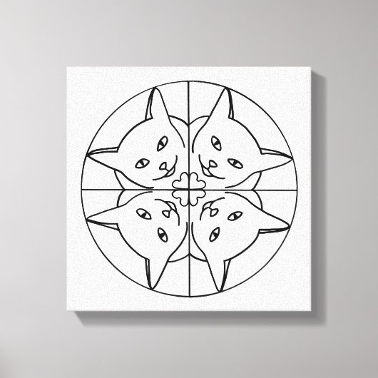 Verf het Kat Kaleidoscope op het Verplette Canvas Afdruk (Voorkant)